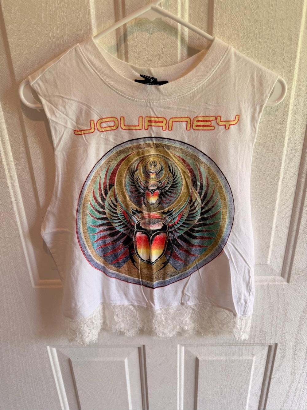 Forever 21 White Tee with Multicolor Graphic